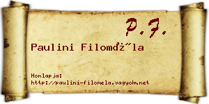 Paulini Filoméla névjegykártya